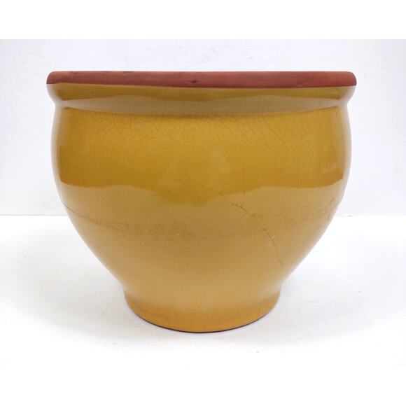 Vintage Yellow Norcal Pottery Terracotta Flower Pot Planter Mid-Century 6X7” USA - Picture 2 of 9